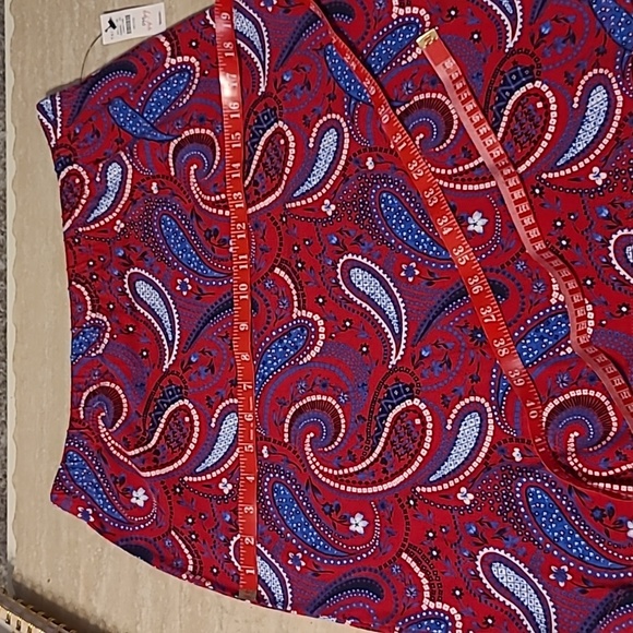 Talbots Red White & Blue Paisley Print A-Line Pull On Stretch Skirt, Sz PM NWT - Picture 8 of 8